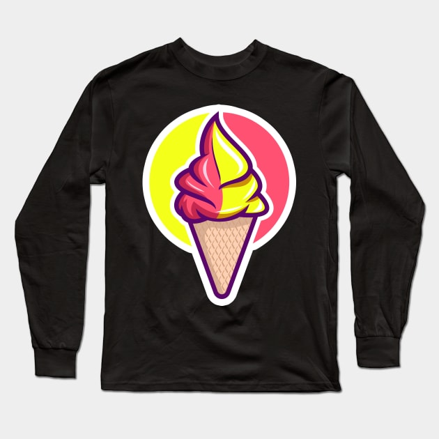 Amazing Art Of Ice- Cream For Kids - Happy & Good-Vibes Long Sleeve T-Shirt by mangobanana